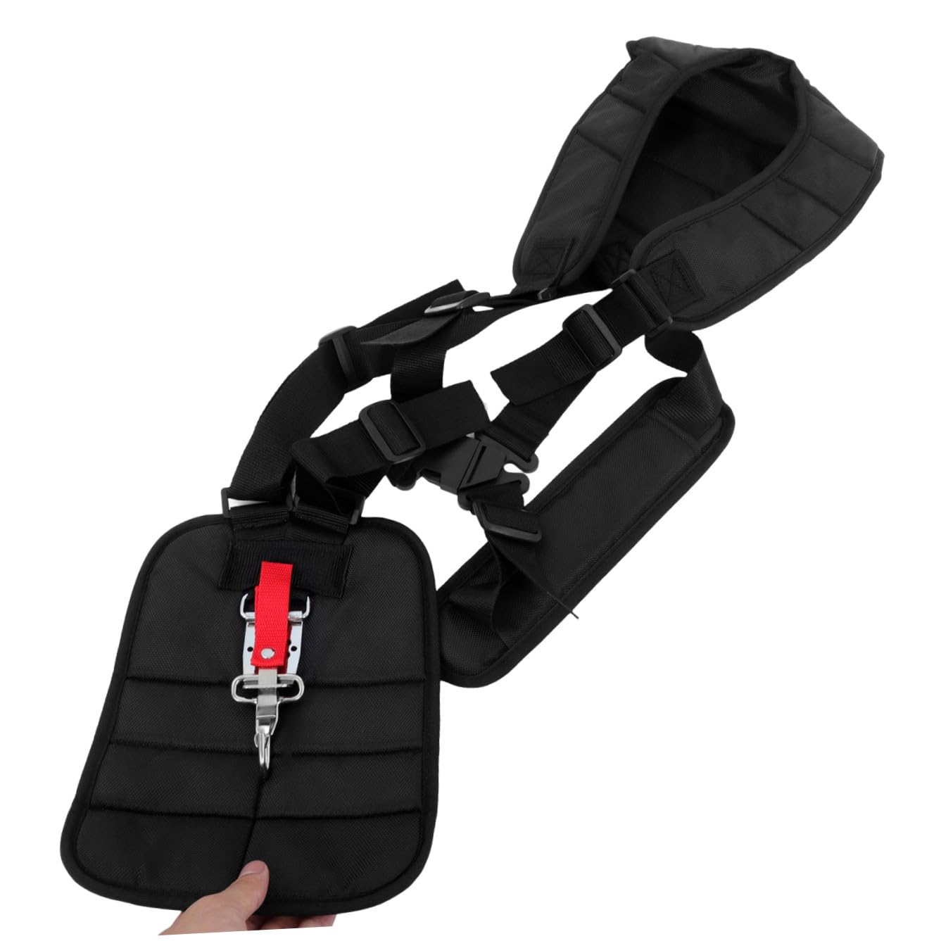 Abaodam Imbracatura a Doppia Spalla Imbottita per Decespugliatore | Nylon Nero, Cintura in Vita Fibbia, per Brush Cutter e Strimmer Durante Taglio Dell'erba