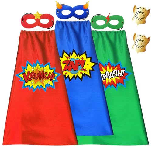 Capas y Máscaras de Superhéroe para Niños 3 Sets miniatura 4