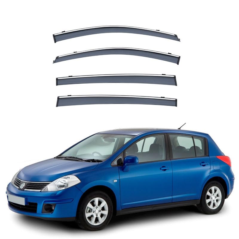 Deflectores de aire para Nissan Tiida Hatchback C11 juego de 4 piezas de lluvia y sol