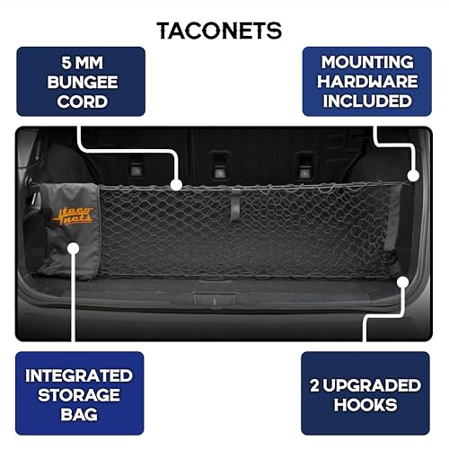 Image of TacoNets Envelope Cargo Net for Subaru Outback - Fits 2015-Current - Upgraded 5mm Bungee - Integrated Storage Bag - Heavy Duty Hooks - Designed in USA