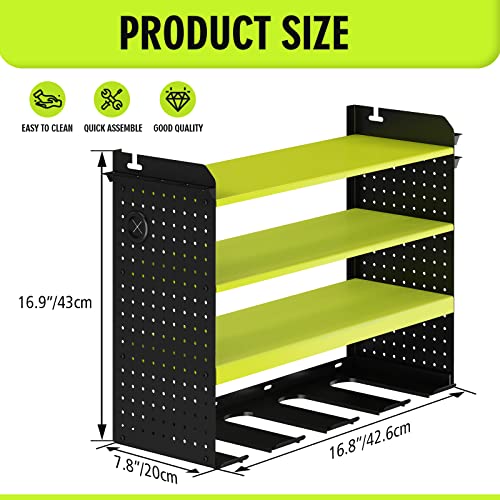 Wasait Power Tool Organizer Wall Mount Tool Storage Rack Drill Holder Garage Organization And Storage Heavy Duty Metal Drill Charging Station For Shed Warehouse Workshop Removable Design Green #TOP4
