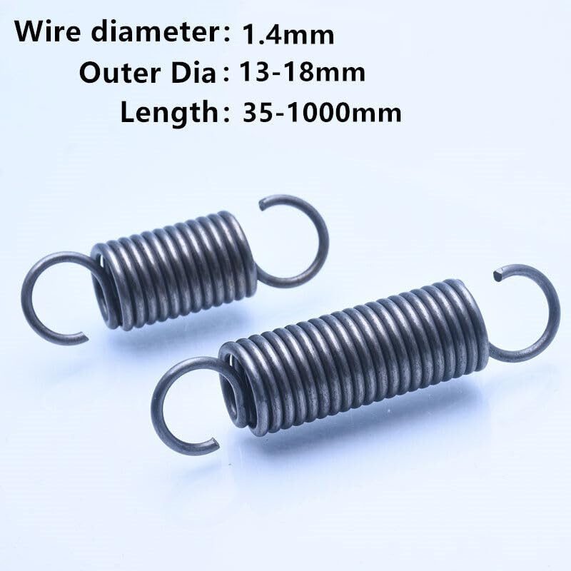 1pcs HookedWire Dia 1.4mm OD13-18mm L=35-1000mmExpansion Spring Spring Steel (1.4 x 17 x 80mm)