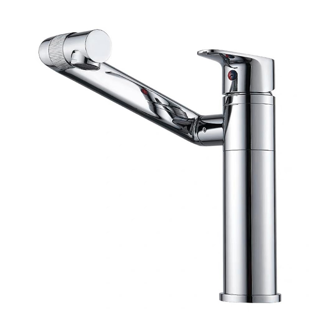 Robinet de salle de bain pivotant en laiton avec mitigeur monocommande eau chaude froide