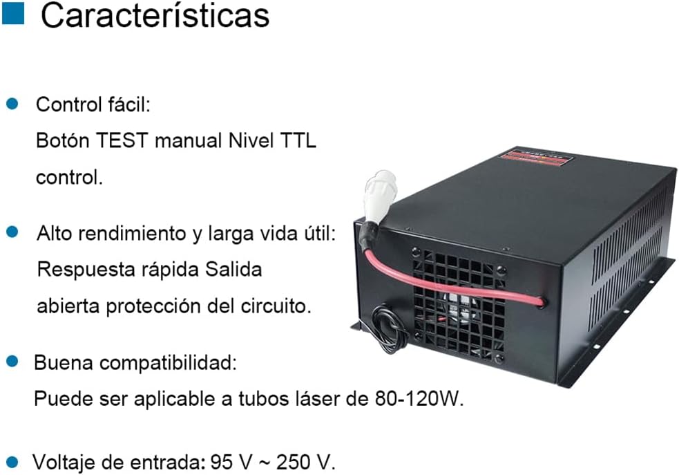 100W CO2 Laser Power Supply for Voltage 110V and 220V 80W 90W 100W 120W Laser Tube Engraving Cutting Machine (MYJG 100W (95-250V))