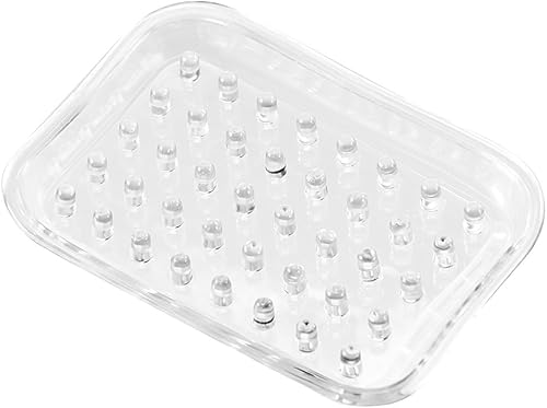 iDesign Jabonera de plástico para baño y ducha juego de 1 rectangular