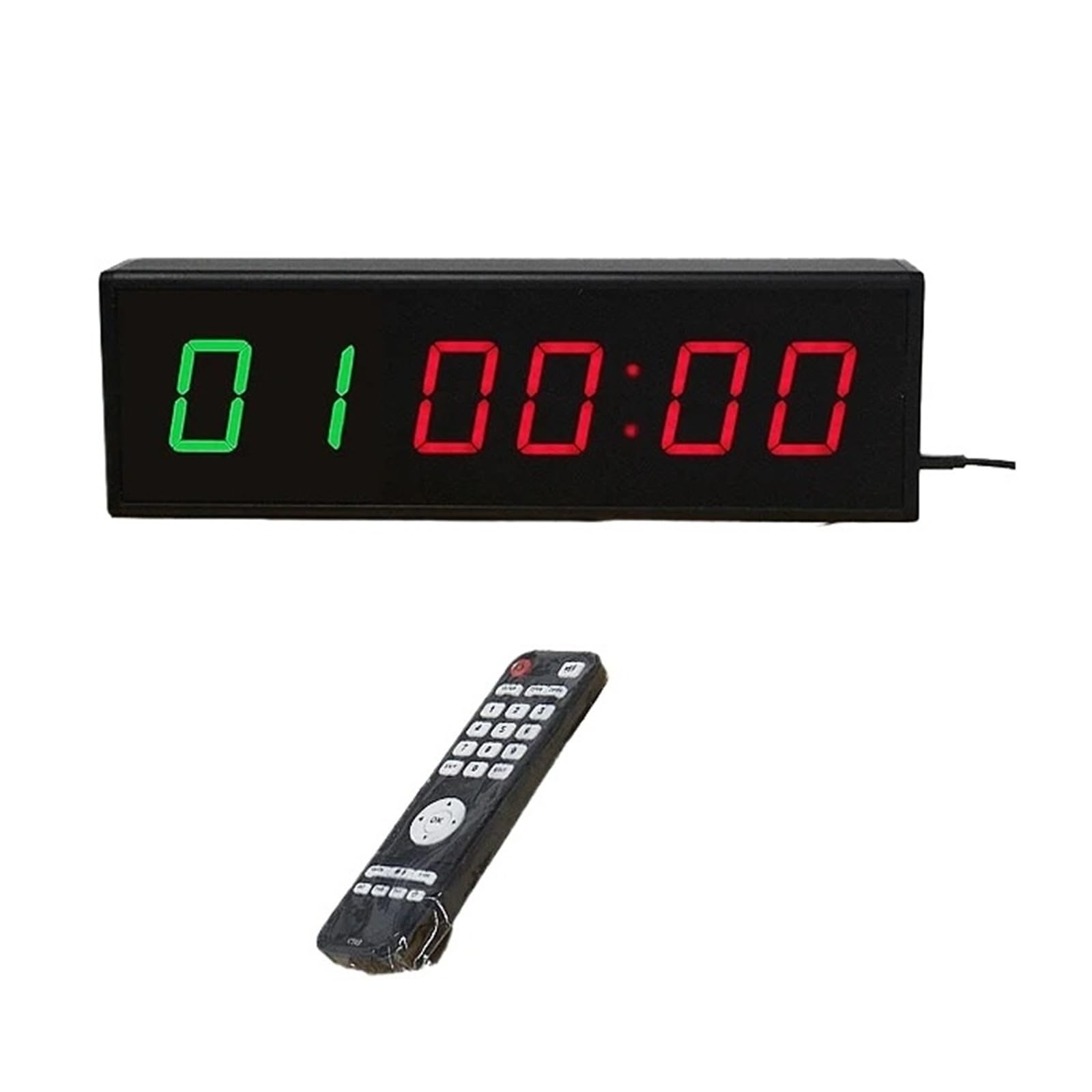Reloj digital LED multifunción de pared con cuenta regresiva de 6 dígitos y temporizador for entrenamiento de intervalos Pantalla brillante(Purple)