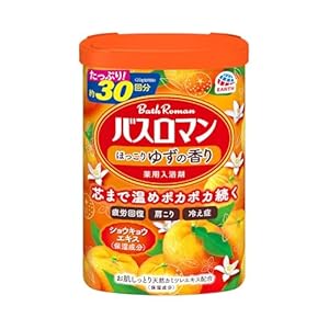 バスロマン 入浴剤 ほっこりゆずの香り 600g 406円（380円）！プライム会員は送料無料！