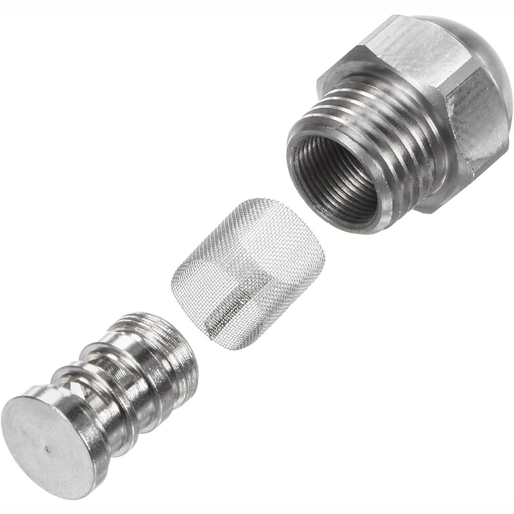 4 Stück Zerstäuberdüsen aus Edelstahl 304 für feine Sprühnebelverteilung zur Befeuchtung und Kühlung sowie zur Reduzierung der Umgebungstemperatur (0.3 mm/0.012 Zoll Öffnung + 1/4 Zoll Gewinde)