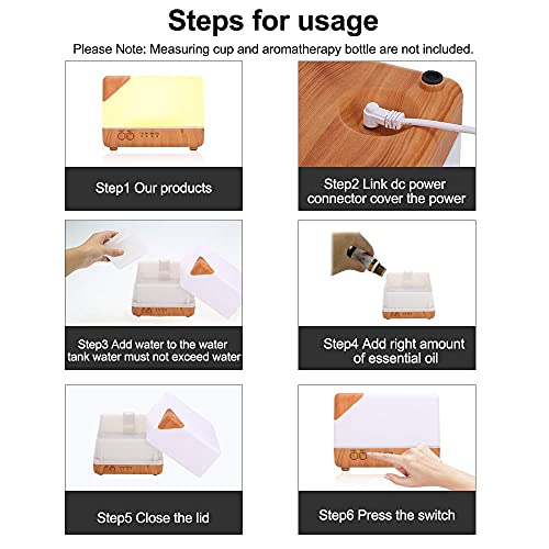 CalmGeek SmartLife Smart Wifi draadloze led-nachtlamp, 700 ml, luchtbevochtiger, etherische olie, aromadiffuser voor… - Image 7