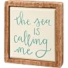 Primitives By Kathy 113430 The Sea is Calling Me Mini Box Sign 350 inch Length Wood