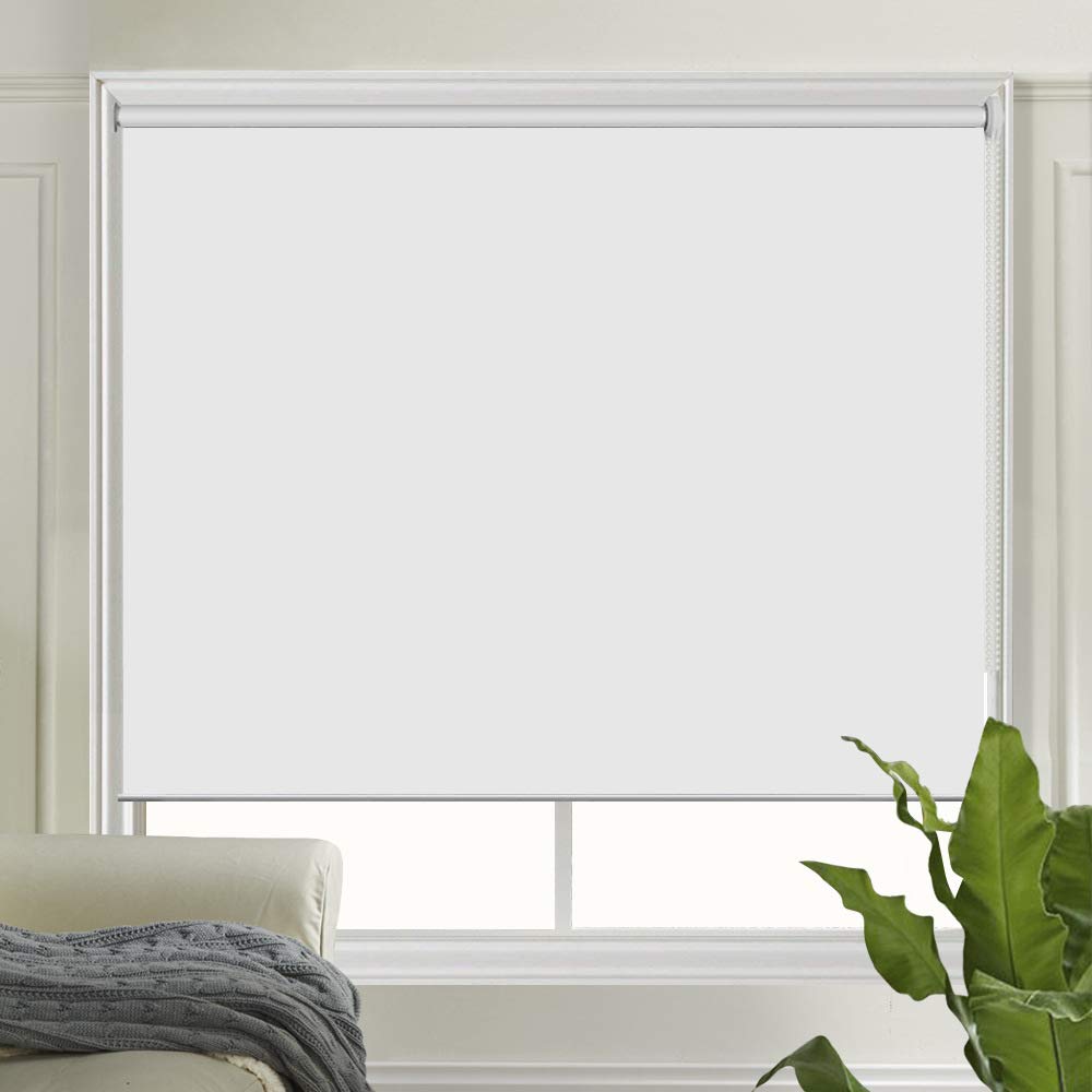 LETAU White Blackout Window Shades,Water and Oil Proof UV Protection Enery Saving Privacy Provided Window Roller Shades Blinds for Home, Hotel, Club, Restaurant