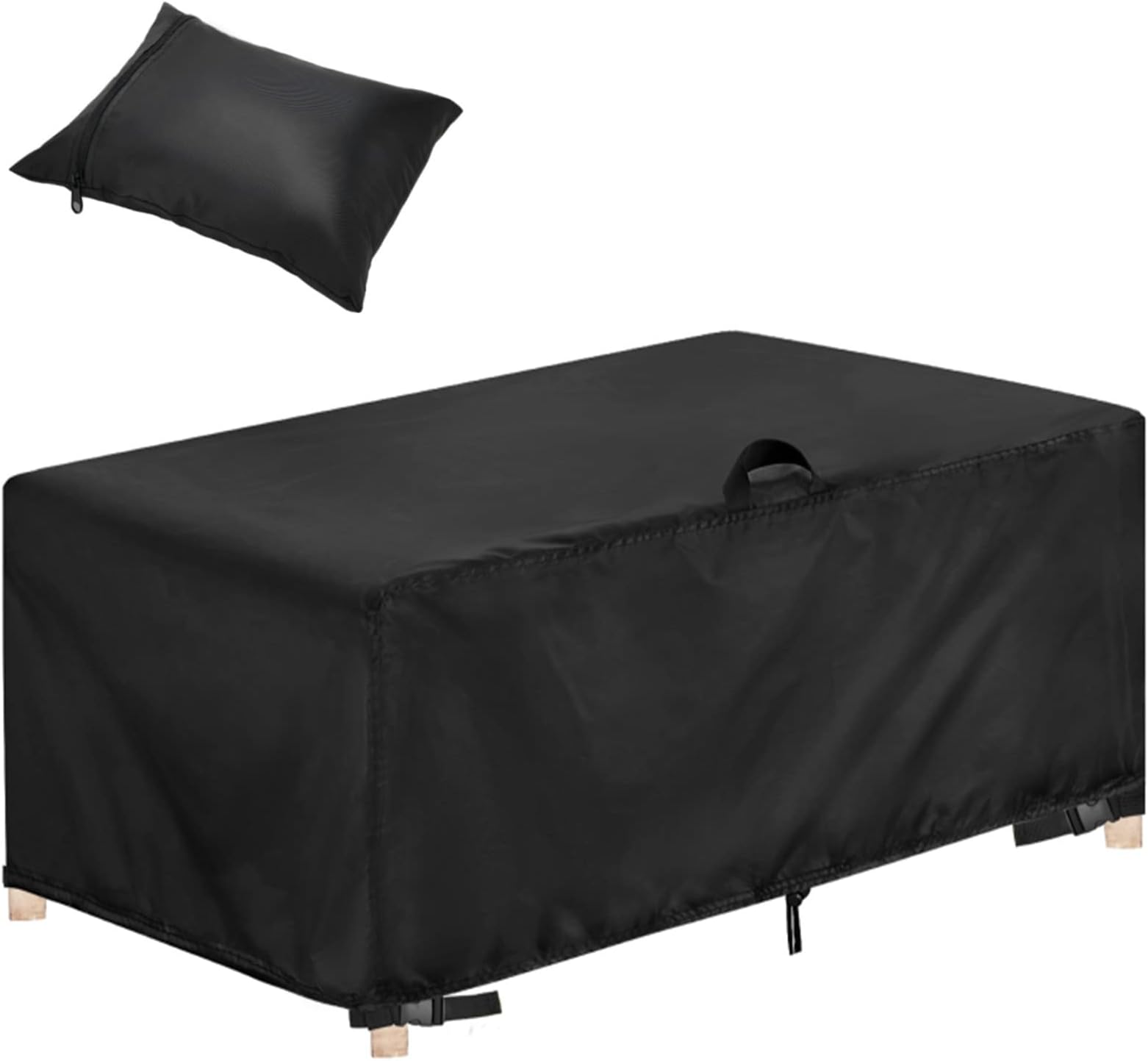 Harita Rectangular Patio Furniture Covers 95" L x 64" W x 39" H, Outdoor Waterproof Table Chair Set Cover, Resistant for Sun Rain Snow Dust Windproof, Black