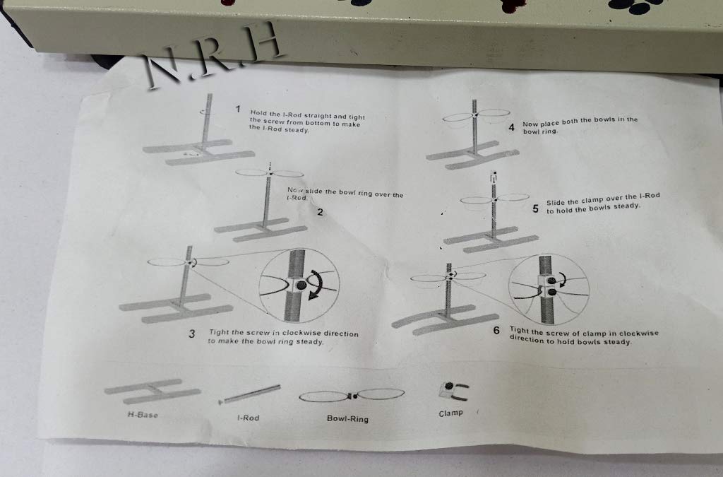 Nautical Replica Hub Mangiatoia per Cani con Doppio mozzo in Acciaio Inox con Supporto in Ferro Bianco