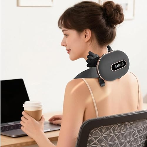 Miniatura 4 de Masajeador de cuello con calor, masajeador térmico Shiatsu, masaje de amasamiento 4D de tejido profundo, masajeador portátil de cuello y hombros,