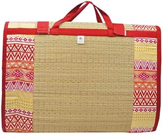 Home Tex Life Kora Grass Cushion Sleep Healthy, Easy Portable and Folding Mat (Deep West,4 X 6.5 Ft,15 Mm Thickness)