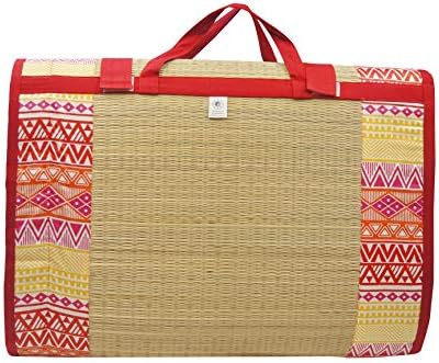 Home Tex Life Kora Grass Cushion Sleep Healthy, Easy Portable and Folding Mat (Deep West,4 X 6.5 Ft,15 Mm Thickness)