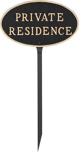 Miniatura 5 de Placa ovalada de residencia privada de metal fundido - Placa de exhibición de pared o césped - Letrero de privacidad para el hogar o negocio -