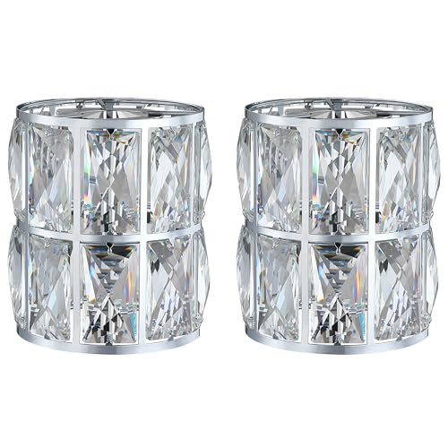 Image of 2 Pack Crystal Chandelier Chrome Lampshade H5*4.7 inch Wall Sconce Pendant Light