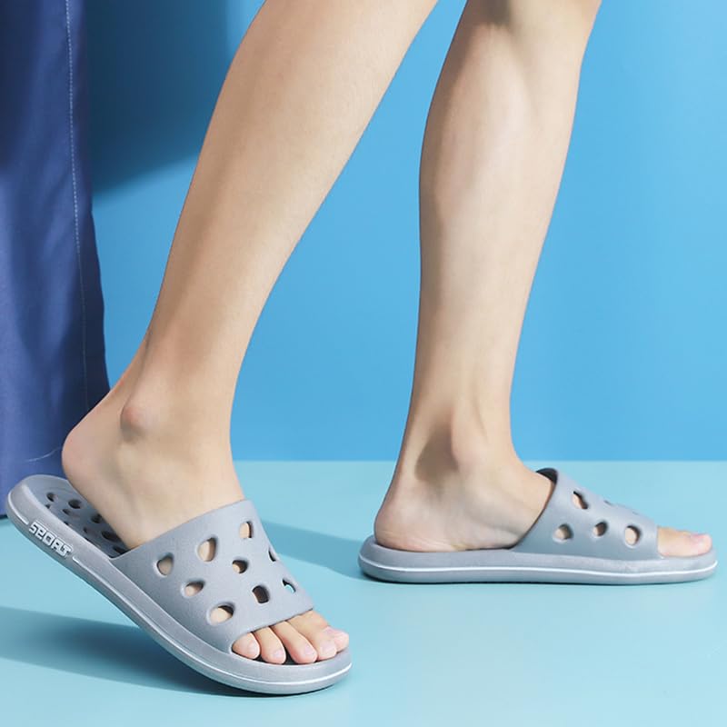 FJPTREN Shower Slippers for Women Men,Quick Drying Pool Slides with Drainage Holes Non-Slip Bathroom Sandals Unisex Soft Sole House Shoes3