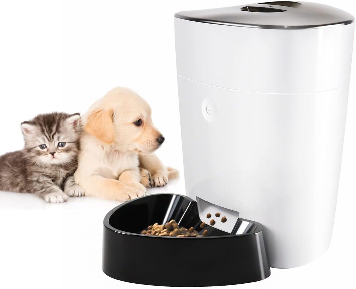 KungFuPet Automatic Cat Feeder Smart Cat Food Dispenser with Timer Setting, Auto Dog Feeder 1-10 Meals, Voice Record, BPA-Free, 4L for…