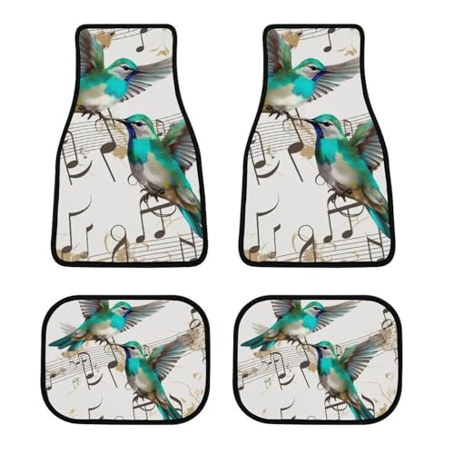 Tapis de sol de voiture bleu sarcelle antidérapant notes de musique