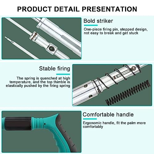 Image of Nail Wall Fastening Tool for Cement Wall - Manual Steel Nails Gun, Portable Concrete Nail Gun with 10 Nails - Lightweight and Efficient Household Woodworking Tool inch