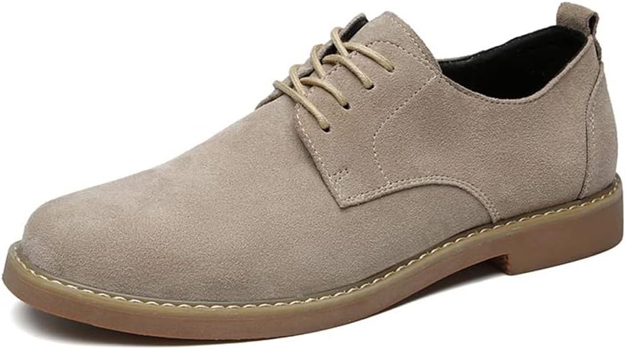 Sapato Oxford masculino casual de camurça estilo britânico com cadarço