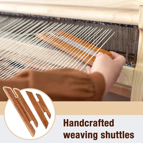 image for Savina Small Wooden Beveled Inkle Weaving Shuttle - Handcrafted Knitti