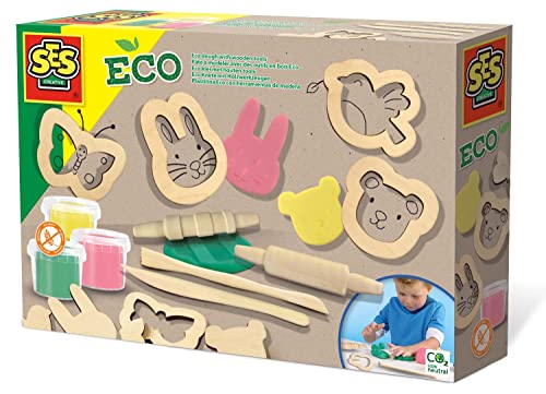 SES 24917 Eco - Plastilina con herramientas de madera - colores surtidos
