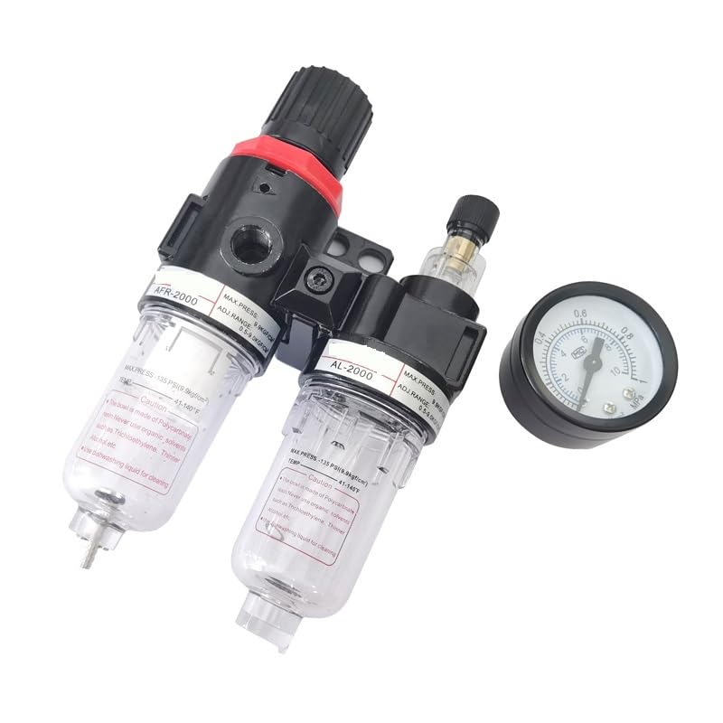 1 pcs AFC2000 1/4" Port FRL Union Air Treatment Air Filter Regulator Combination AFC2000 Lubricator Combinations(AFC2000 PC6-02)