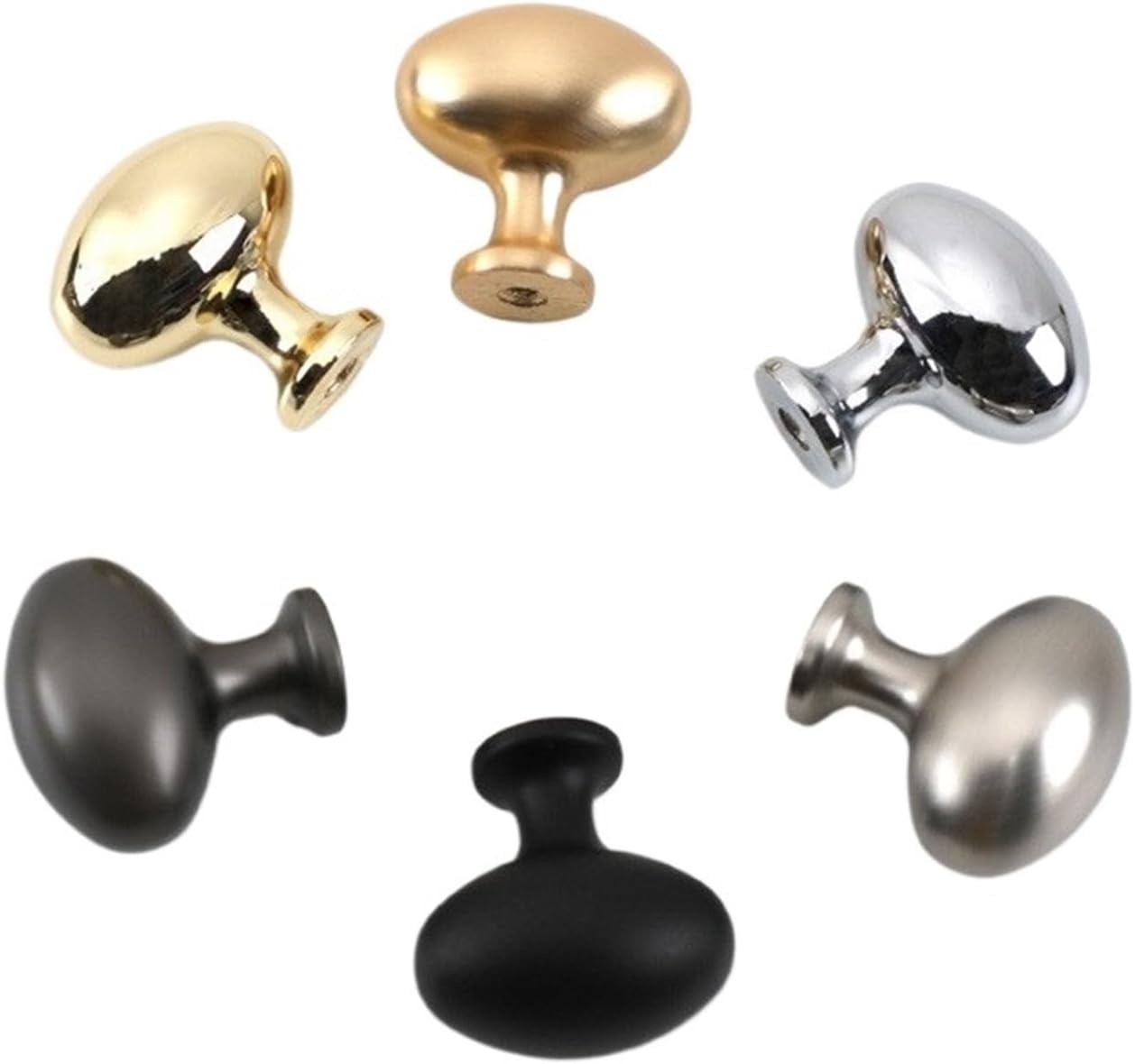 Pigeon Egg Shape Furniture Handles Oval Zinc Alloy Cabinet Knob Drawer Pulls Doors Knob Cute Home Decoration Handles(Chrome-1)