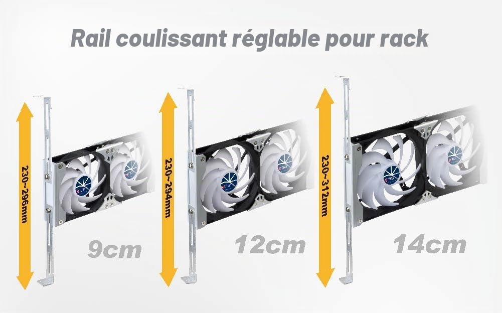 Titan TTC-SC09TZ(A) Ventilateur de Réfrigérateur, 34cm x 15cm x 4.5cm