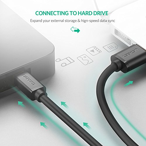 UGREEN Mini cabo USB, cabo A-macho para Mini-B, cabo carregador USB 2.0 compatível com GoPro Hero 3+