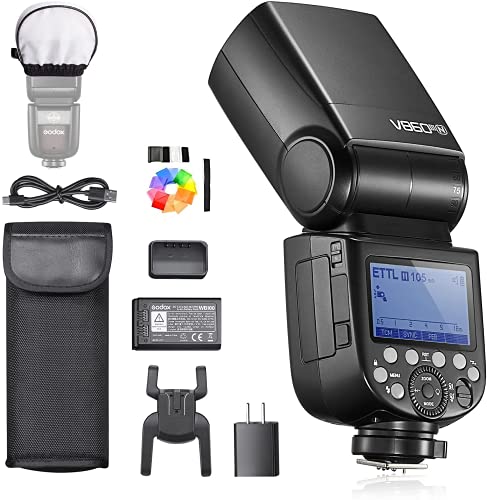 【Godox正規代理店＆技適マーク付き】Godox Ving V860IIIN V860III-N 76Ws 2.4G HSS 1/8000s TTLカメラフラッシュ ストロボ 7.2V/2600mAhバッテリー 0.01-1.5s リサイクルタイム 10レベル LED モデリングランプ Nikonカメラ対応 ディフューザー とカラーフィルム同梱