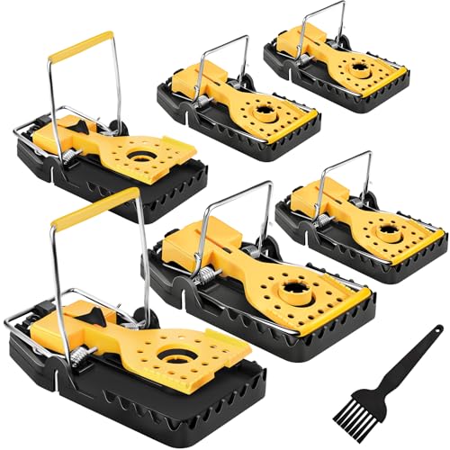 Kwaiyole Trampas para ratas, paquete de 6 trampas resistentes para ratas que matan al instante, trampas profesionales para el control de plagas, trampas reutilizables extragrandes para ratones