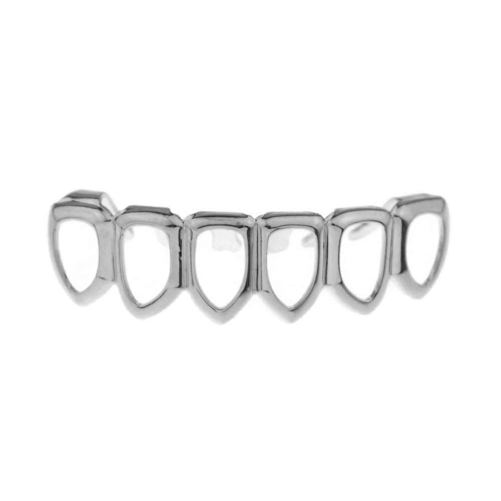 Big Dawgs BlingHip Hop Silver Open Face Lower Grillz with at-Home Mold Kit