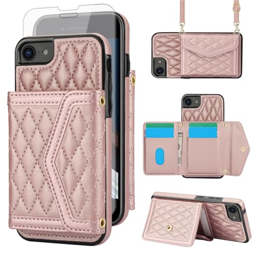 Coque iPhone 7 Plus portefeuille RFID pour voyager l'esprit léger avec sangle