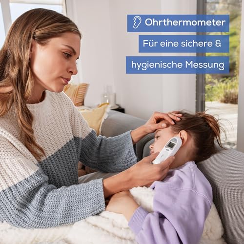 Beurer FT 58 Ohrthermometer, Fieberthermometer mit Infrarot-Messtechnik für Messung im Ohr &...