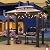 Aoxun Grill Gazebo 8 x 5FT, Outdoor Barbecue Gazebo with Double Polycarbonate Top, Aluminum Grill Canopy with Shelves for Patio, Lawn, Garden