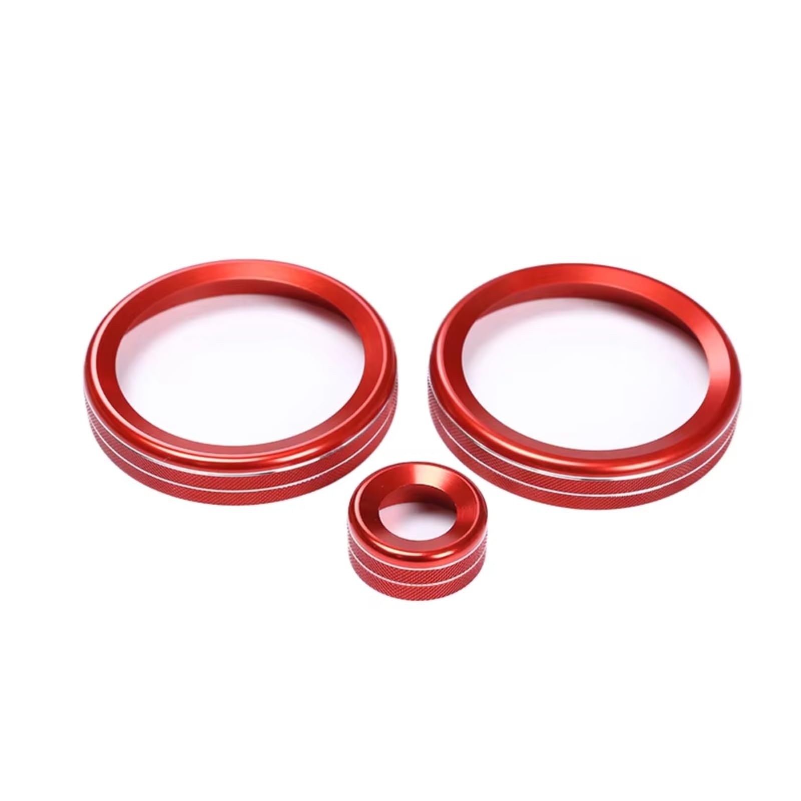 Amxaqjc Car Interior Moulding Trim for Range for Rover for Velar 2017-2023 for RR for Evoque 2019-2022 Car Central Air Conditioning Volume Knobs Ring Trim(Passion Red)