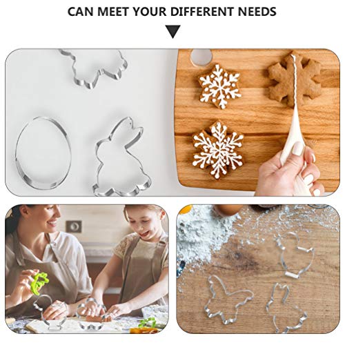 UPKOCH Conjunto 1 8Pcs Páscoa Cookie Cutters Set Biscuit Moldes Do Bolinho de Aço Inoxidável Molde d