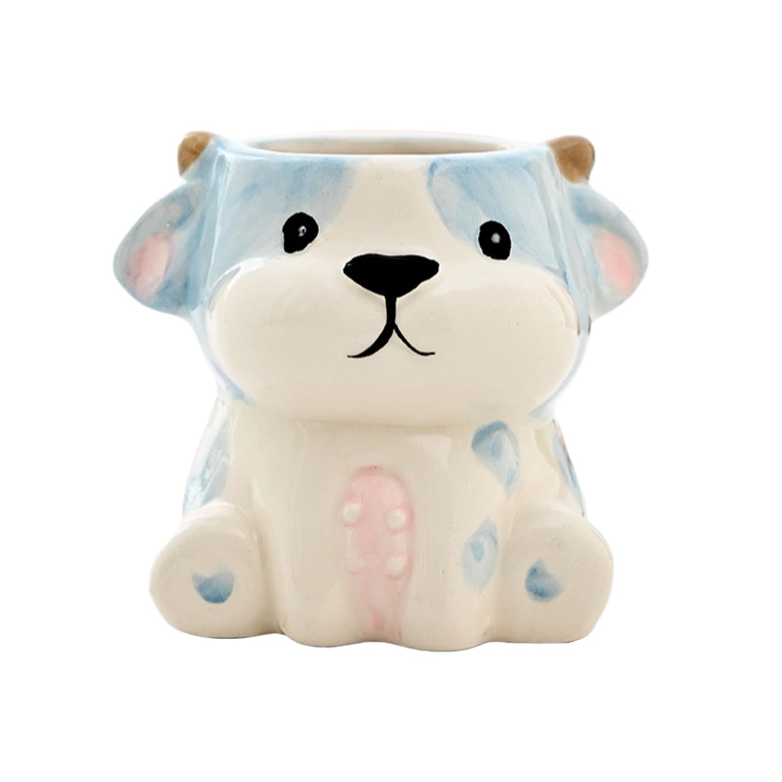 OXART Ceramic Succulent Plant Pots, Animal Shape Garden Pots with Drainage Holes, Cute Flower Pots for Small Indoor Outdoor Plants, Home Decor,