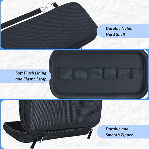 Image of Wolfteeth Vape Pen Case, Small Travel Case, with Loops, Black | EVA Hard Shell, Shockproof, Portable, Compact&Lightweight, For Vapes, Carts, Vape Battery, Disposables, Fits in Purse, Travel