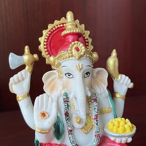 Statue Ganpati en résine sculptée, idole de collection