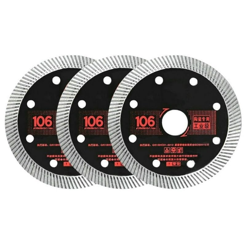 106MM Black Diamond Saw Blade Disc Porcelain Marble Tile Ceramic Granite Cutting Blades for Angle Grinder Diamond Saw Blade (10PCS)