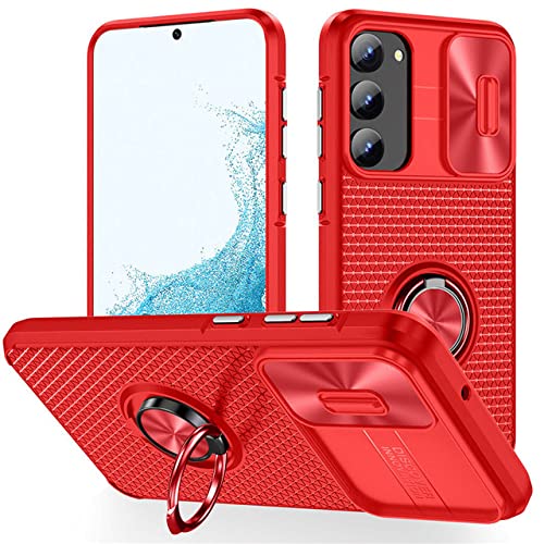 Coque métal avec protège-objectif coulissant rouge pour Samsung S21 FE