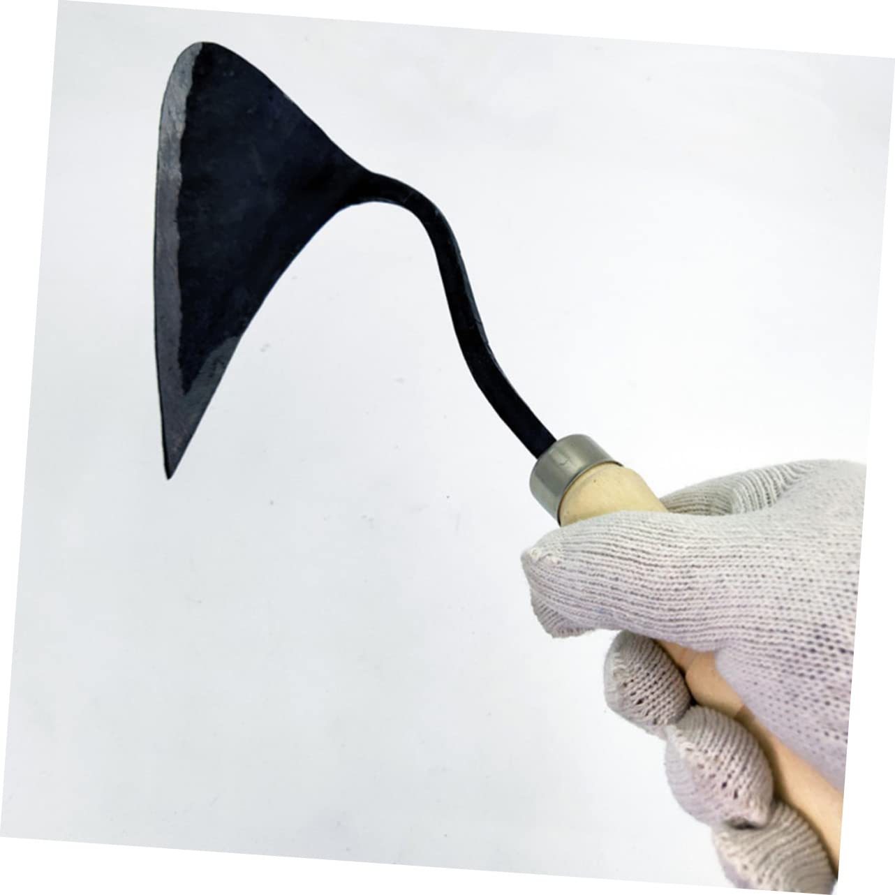 TOYANDONA Zappetta da Giardinaggio Manico in Legno e Acciaio Medio al Carbonio, Design Ergonomico e Impugnatura Antiscivolo, per Piantare e Diserbare