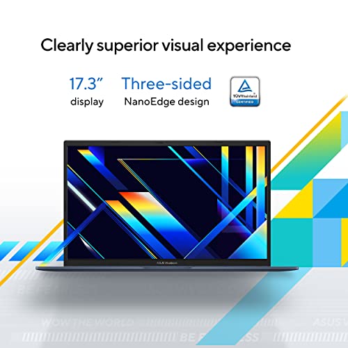 Image of ASUS Vivobook 17 Laptop - 17.3 inch FHD Display - Intel Core 3 100U - 8GB RAM - 512GB SSD - Windows 11 Home - Quiet Blue - F1704VA-AS34