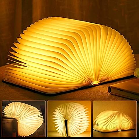 LED Buch Licht Faltbare Buchlampe Licht Buchlampe LED Stimmungsbeleuchtung USB Aufladbare WarmweißSchreibtisch Buch Licht Nachtlicht Nachttischlampe für Kinder Freundin Geschenk Home Decor Cover
