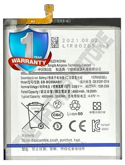 Image of Original EB-BG996ABY Battery for Samsung Galaxy S21 Plus /SM-G996B, SM-G996B /DS, SM-G996U, SM-G996U1, SM-G996W, SM-G996N, SM-G9960 Battery with 1 Year Warranty****(LR34)